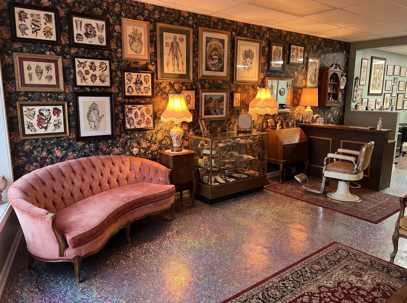 The studio space at Darling Tattoos